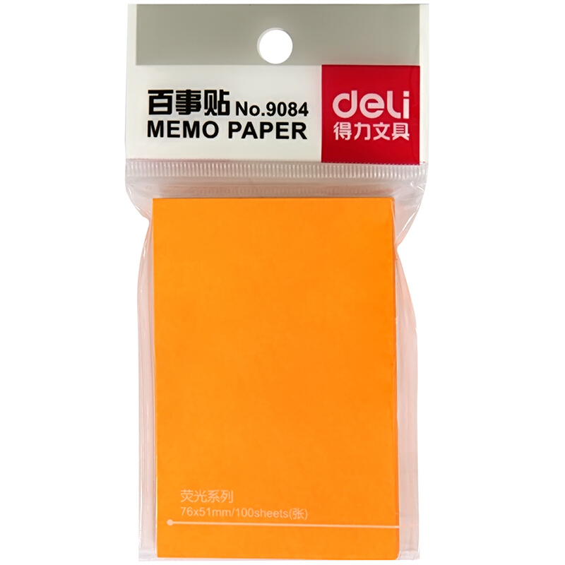 得力（deli） 9084 熒光紙百事貼/便條紙76×51mm 12本裝_http://m.gzyiqian.cn/img/images/C201902/1551161538730.jpg