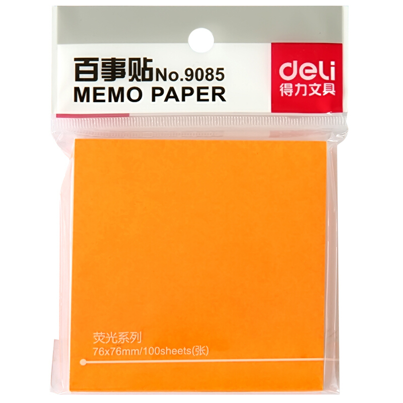 得力（deli） 9085 熒光紙百事貼/便條紙76×76mm 12本裝_http://m.gzyiqian.cn/img/images/C201902/1551162058980.jpg