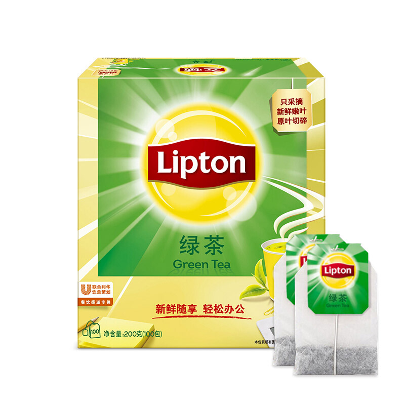 立頓（Lipton） 茶葉 100包200g 袋泡茶茶包(綠茶)_http://m.gzyiqian.cn/img/images/C201902/1551337854615.jpg