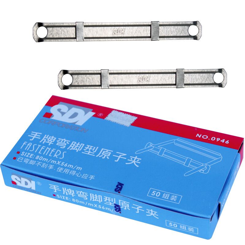 手牌（SDI） 0946 金屬裝訂夾 彎角型原子夾 50組/盒_http://m.gzyiqian.cn/img/images/C201903/1551857274688.jpg
