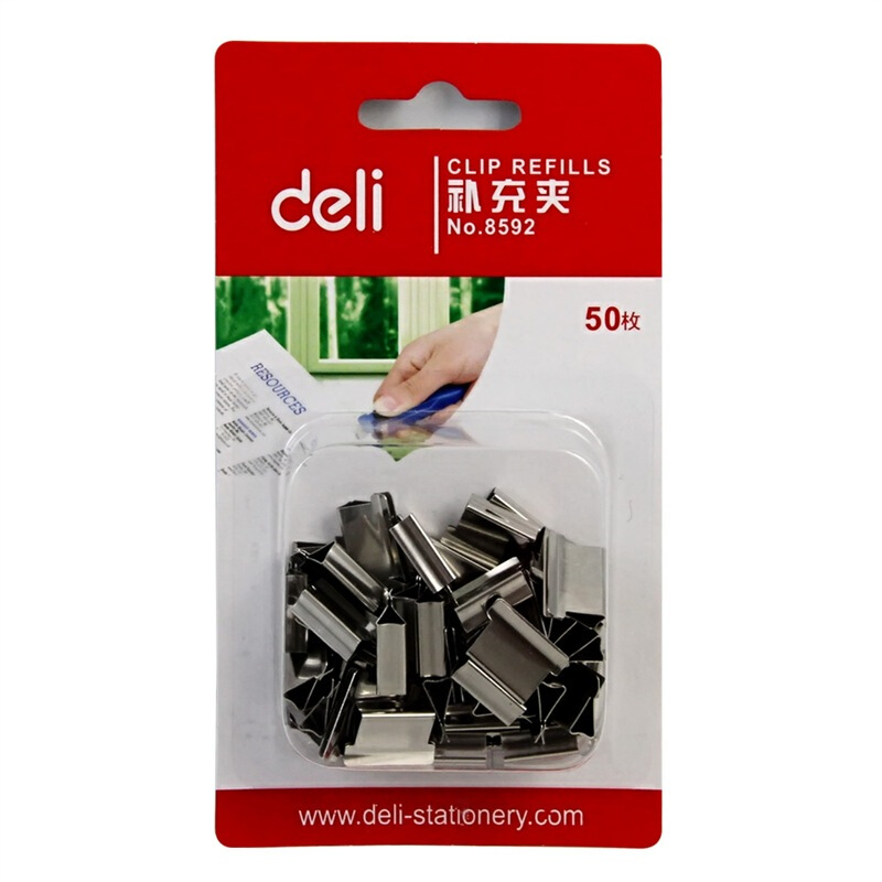 得力（deli） 8592 推夾器夾紙器 補充裝夾子 1卡裝 _http://m.gzyiqian.cn/img/images/C201903/1551859679961.jpg