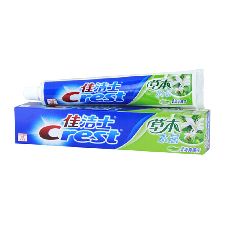 佳潔士（CREST） 草本水晶牙膏（清爽薄荷香型）90g_http://m.gzyiqian.cn/img/images/C201903/1552036235118.jpg