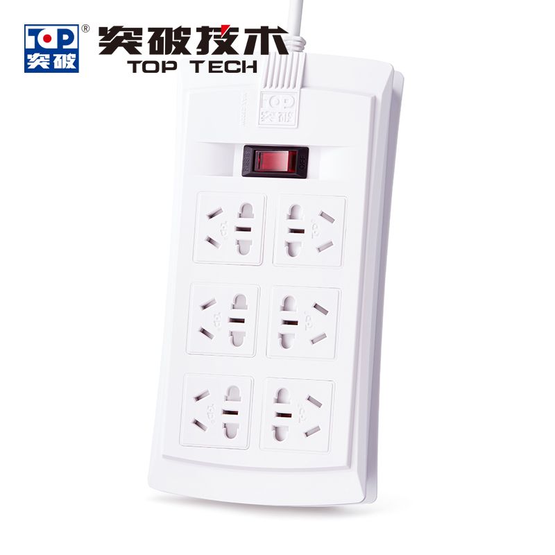突破 D1K62(原TZ-C162)*6位總控*過載保護、保護門*新國標插座 (5米)