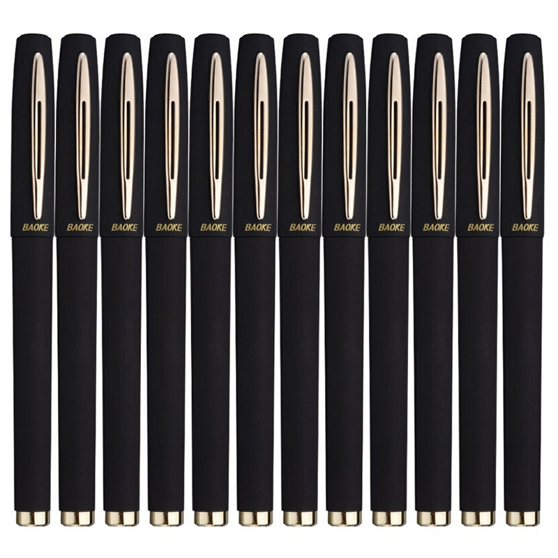 寶克（BAOKE）大容量黑色中性筆 磨砂桿簽字筆PC1848/12支裝(1.0mm)_http://m.gzyiqian.cn/img/images/C202007/1594349297334.jpg