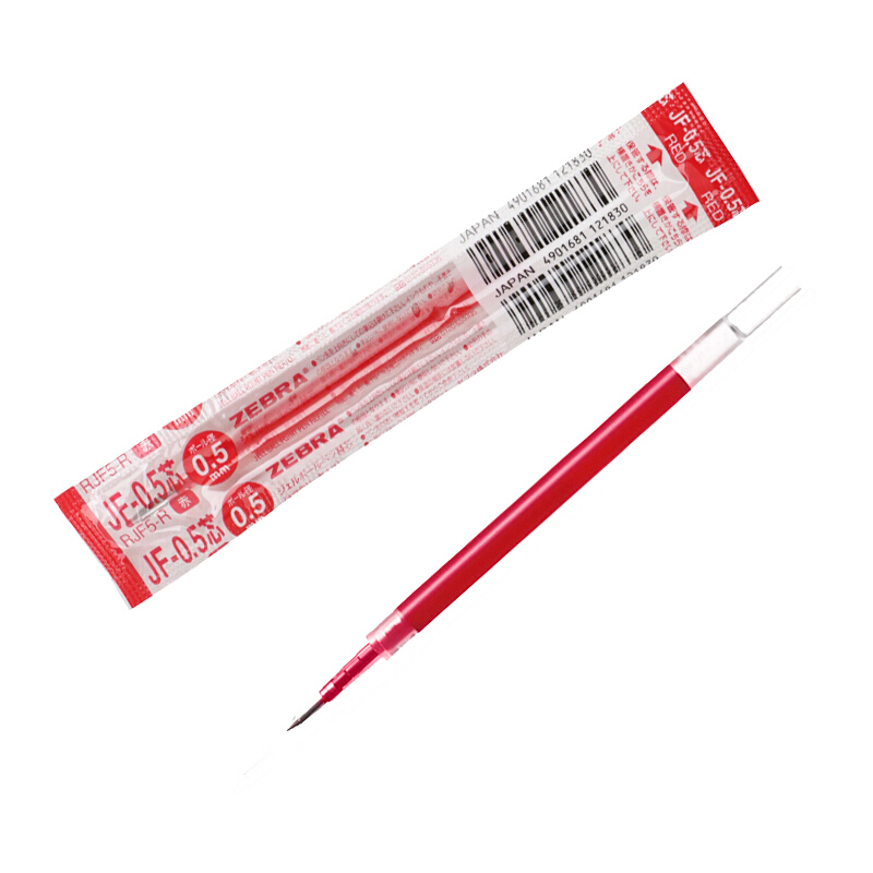 斑馬（ZEBRA）0.5mm按動中性筆芯 RJF5-R/10支裝(紅色筆芯)_http://m.gzyiqian.cn/img/images/C202007/1594368054904.jpg