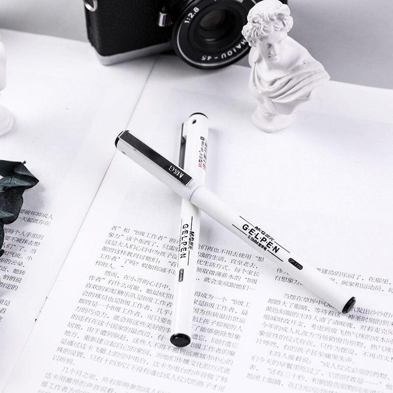 晨光（M&G） 0.5mm不銹鋼筆夾中性筆 簽字筆GP1390/12支裝 (黑色) _http://m.gzyiqian.cn/img/images/C202007/1594778341393.jpg