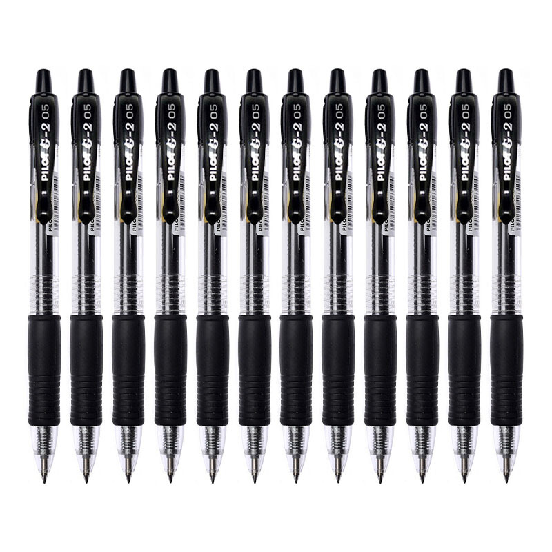 百樂（PILOT）BL-G2-5-B 按動中性筆啫喱筆 簽字筆0.5mm 12支/盒 (黑色) _http://m.gzyiqian.cn/img/images/C202007/1594869770825.jpg