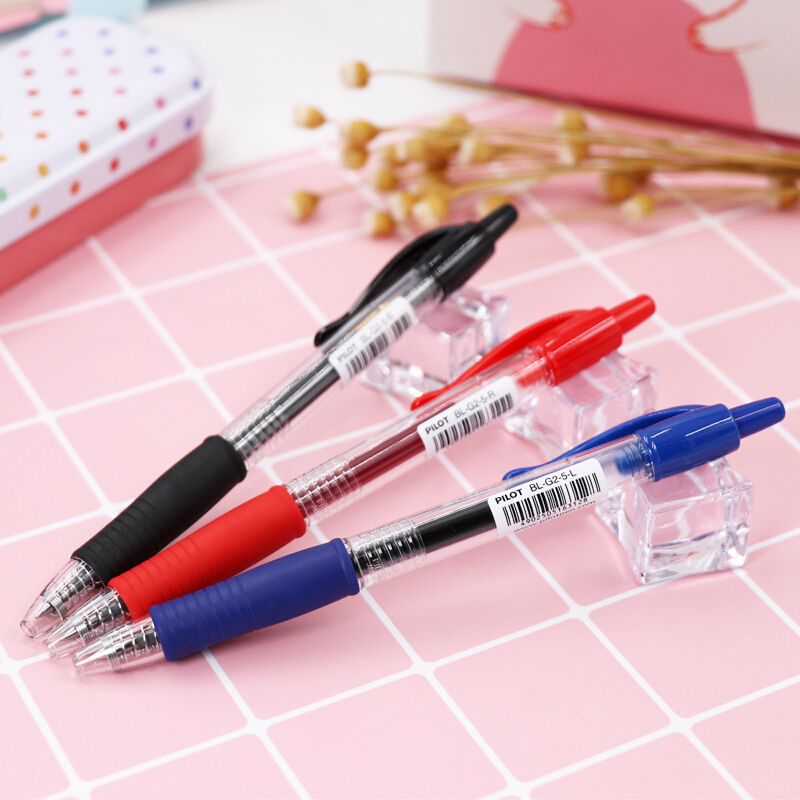 百樂（PILOT）BL-G2-5-B 按動中性筆啫喱筆 簽字筆0.5mm 12支/盒 (黑色) _http://m.gzyiqian.cn/img/images/C202007/1594869778792.jpg