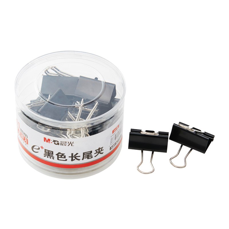 晨光（M&G） Eplus  長尾夾/長尾夾票夾 黑色(2#ABS92733/41MM 24枚/筒)_http://m.gzyiqian.cn/img/images/C202008/1596777184420.jpg