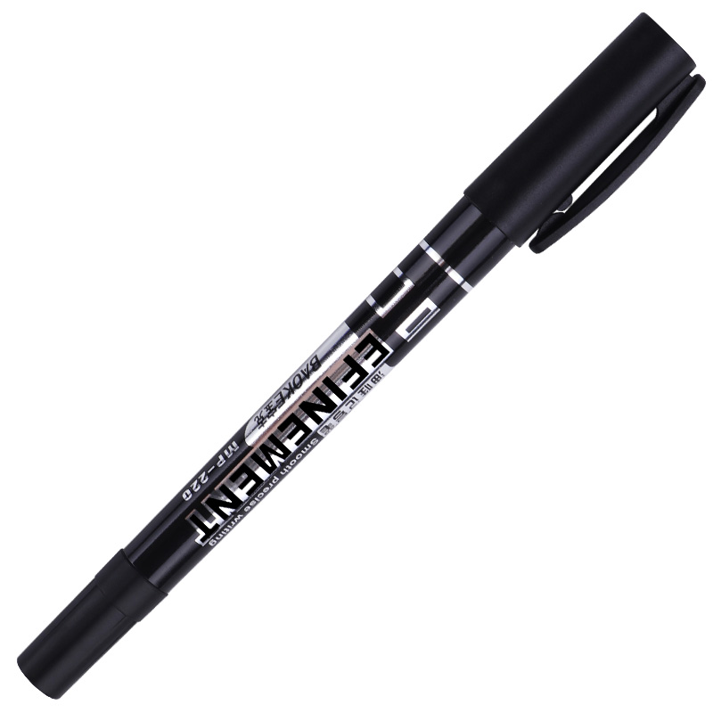 寶克（BAOKE） MP-220 油性小雙頭記號筆 12支/盒 黑色_http://m.gzyiqian.cn/img/images/C202009/1599724369901.jpg