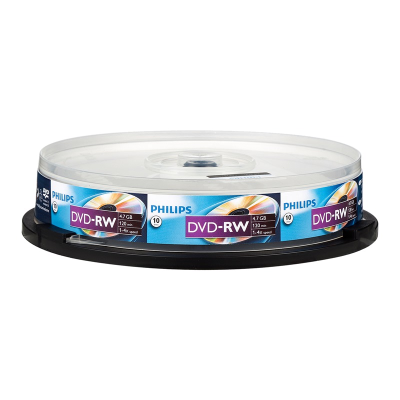飛利浦（PHILIPS）PH DVD-RW 可擦寫空白刻錄光盤光碟 可重復刻錄 10片裝DVD刻錄盤