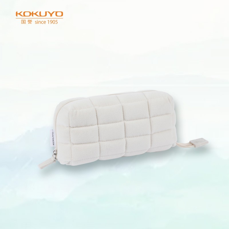國譽（KOKUYO）學(xué)生辦公收納包枕枕包滌綸帆布筆袋米色中號WSG-KUK261LY