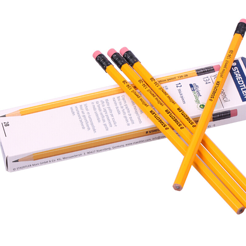施德樓（Staedtler） 134 黃桿鉛筆 帶橡皮頭 12支裝（2B）_http://m.gzyiqian.cn/img/sp/102/ca2f25be-46fc-4940-aa77-9fd881ac65e2.jpg