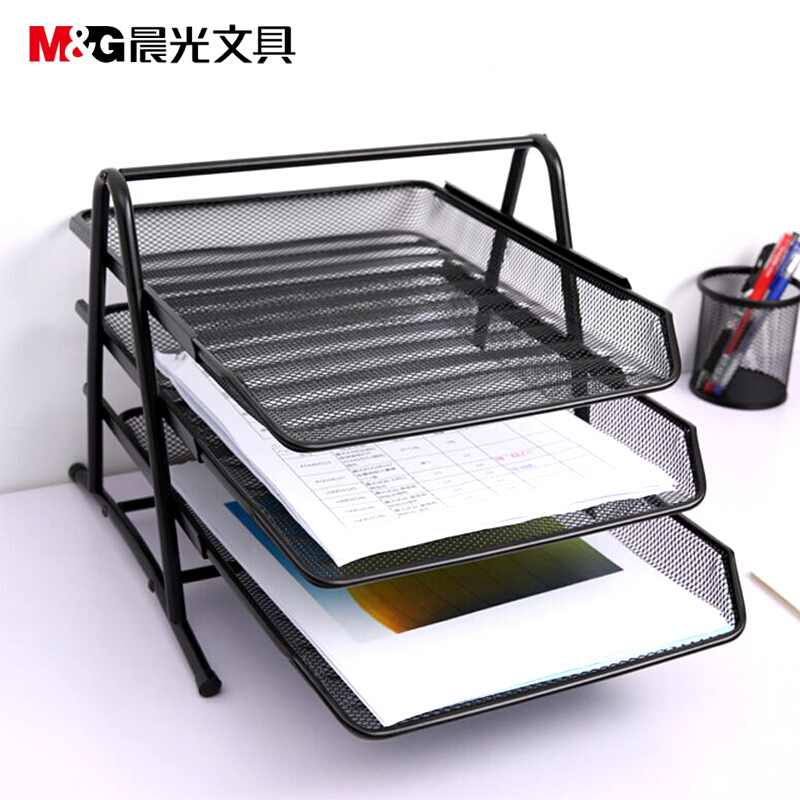 晨光（M&G） ADM94754 三層金屬網格文件盤文件架文件座 黑色_http://m.gzyiqian.cn/img/sp/146/43e6189f-b9af-424d-bfcb-e3bf54a1035c.jpg