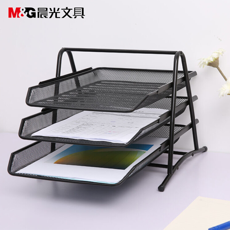 晨光（M&G） ADM94754 三層金屬網格文件盤文件架文件座 黑色_http://m.gzyiqian.cn/img/sp/146/cb04e946-ebd4-41a1-9208-c513e8367564.jpg