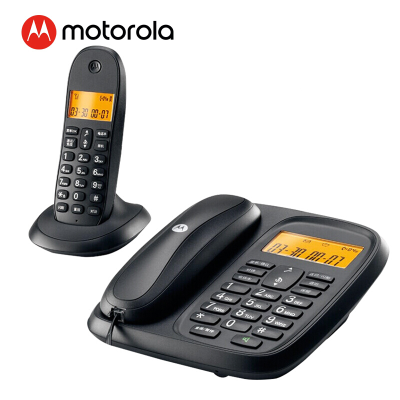 摩托羅拉（Motorola） CL101C 數字無繩電話機座機子母機中文顯示免提套裝辦公家用一拖一固定無線座機 （黑色）_http://m.gzyiqian.cn/img/sp/2147/3764a2a8-cb08-4714-9d41-04c577c3c776.jpg