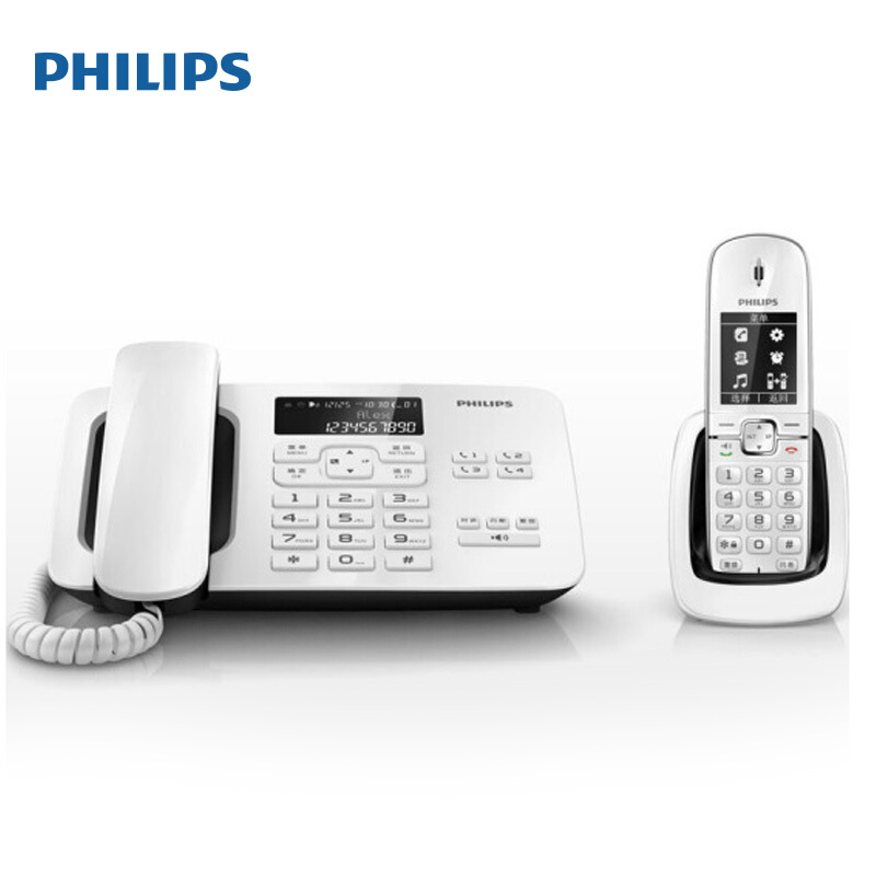 飛利浦（PHILIPS） DCTG492 語音報號黑名單中文數字子母機一拖一家用辦公會議坐固定固話無線電話機座機無繩電話機（白色）_http://m.gzyiqian.cn/img/sp/2147/58f35db0-8fc5-48df-8c9d-39a9406827ec.jpg