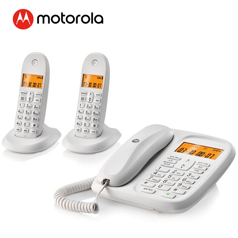 摩托羅拉（Motorola） CL102C 數字無繩電話機座機子母機中文顯示免提套裝辦公家用一拖二固定無線座機（白色）_http://m.gzyiqian.cn/img/sp/2147/8f5bc95e-b253-4f36-b01f-bd13c661789e.jpg
