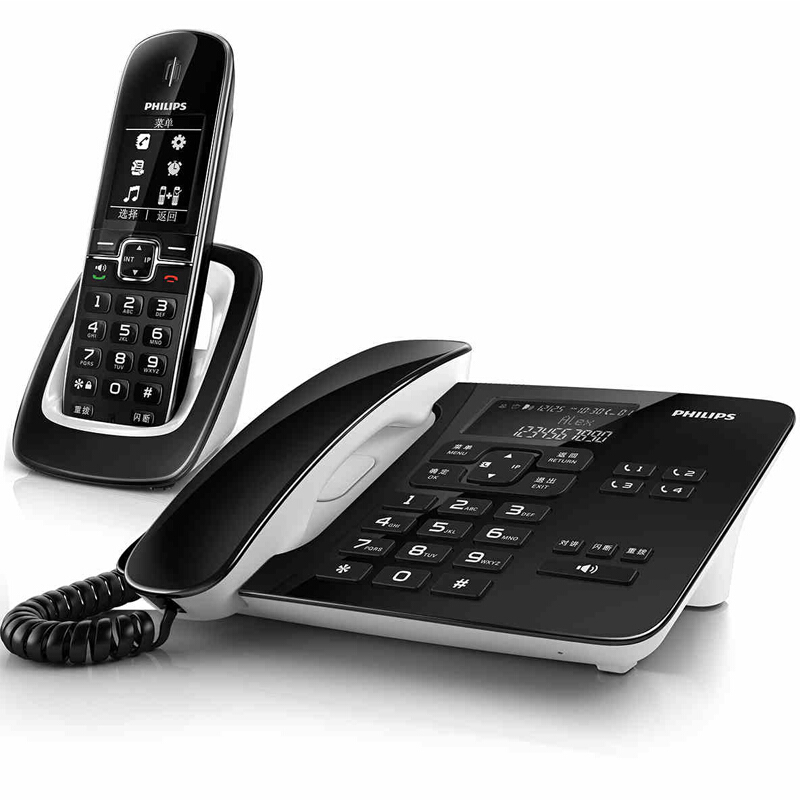 飛利浦（PHILIPS） DCTG492 語音報號黑名單中文數字子母機一拖一家用辦公會議坐固定固話無線電話機座機無繩電話機（黑色）_http://m.gzyiqian.cn/img/sp/2147/a1f35b94-0358-4591-8902-15d6bc149957.jpg