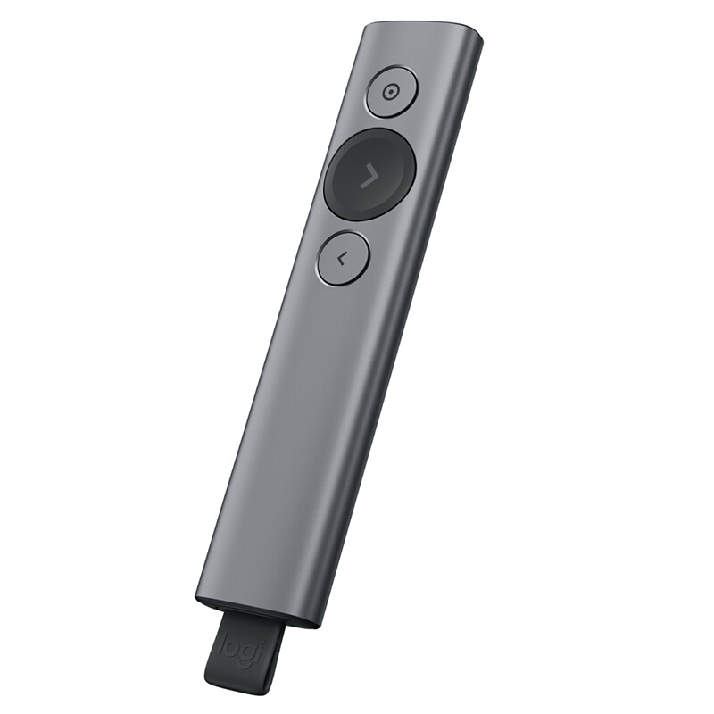 羅技（Logitech） Spotlight 無線演示器 投影筆 翻頁器 非激光筆 演示筆 演講神器 放大聚焦液晶屏可顯 (灰色) _http://m.gzyiqian.cn/img/sp/242/428f7f70-424b-4e9d-8e7b-97c56e456279.jpg