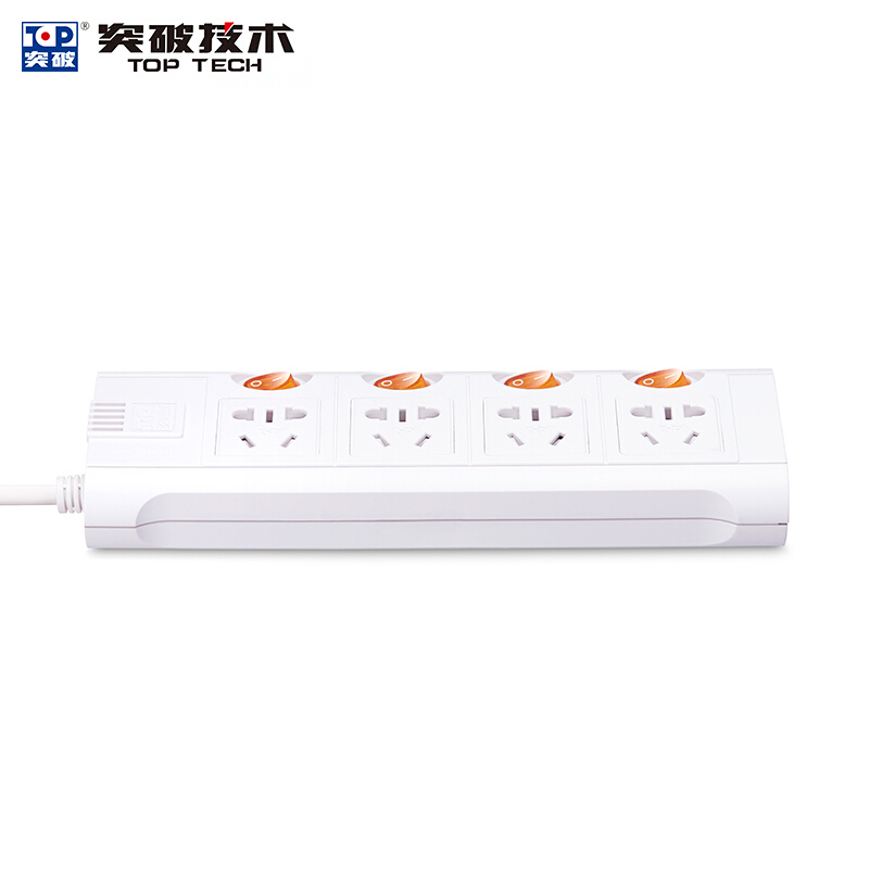 突破（TOP） TZ-D4K4 新國標帶兒童保護門插座接線板智能過載自動斷電分控獨立開關4孔3米 3米線長_http://m.gzyiqian.cn/img/sp/2541/e195df59-e323-4489-9b85-26708511859f.jpg