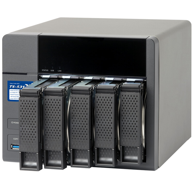威聯(lián)通（QNAP） TS-531X-2G 高效能四核處理器,內(nèi)建雙10GbE SFP+ 網(wǎng)絡(luò)端口 五盤位NAS網(wǎng)絡(luò)存儲器（無內(nèi)置硬盤）_http://m.gzyiqian.cn/img/sp/275/49d56cf4-182f-4f4d-ae32-192e68771023.jpg