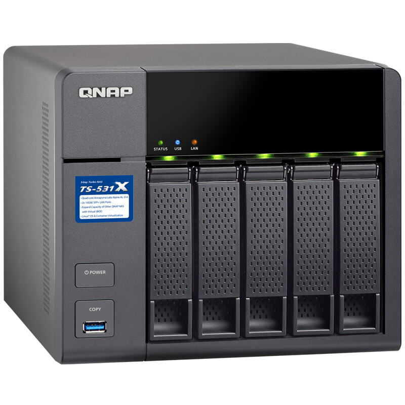 威聯(lián)通（QNAP） TS-531X-2G 高效能四核處理器,內(nèi)建雙10GbE SFP+ 網(wǎng)絡(luò)端口 五盤位NAS網(wǎng)絡(luò)存儲器（無內(nèi)置硬盤）_http://m.gzyiqian.cn/img/sp/275/b4f01938-a090-41f1-87f5-154f7d617596.jpg