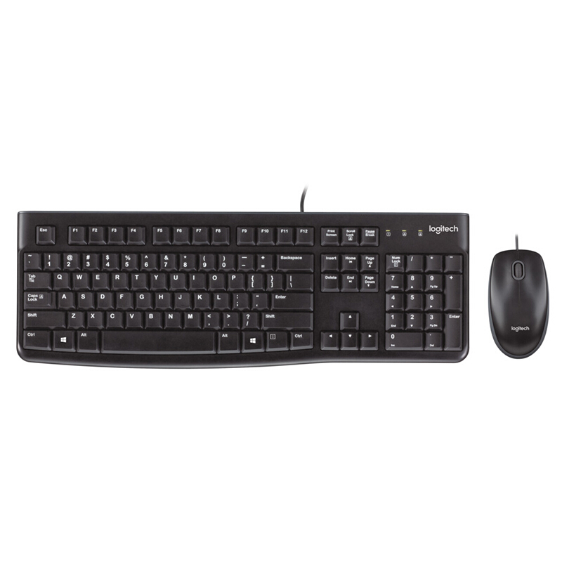 羅技（Logitech） MK120 鼠標(biāo)鍵盤套裝 三年質(zhì)保 (黑色) 