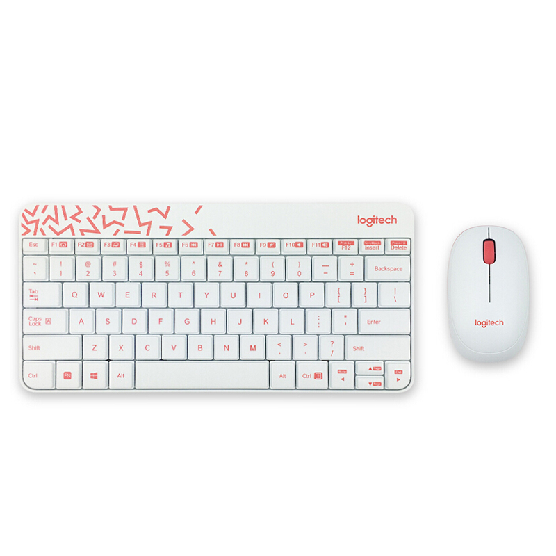 羅技（Logitech） MK245 Nano 無(wú)線鍵鼠套裝 小鍵盤 (白粉) 