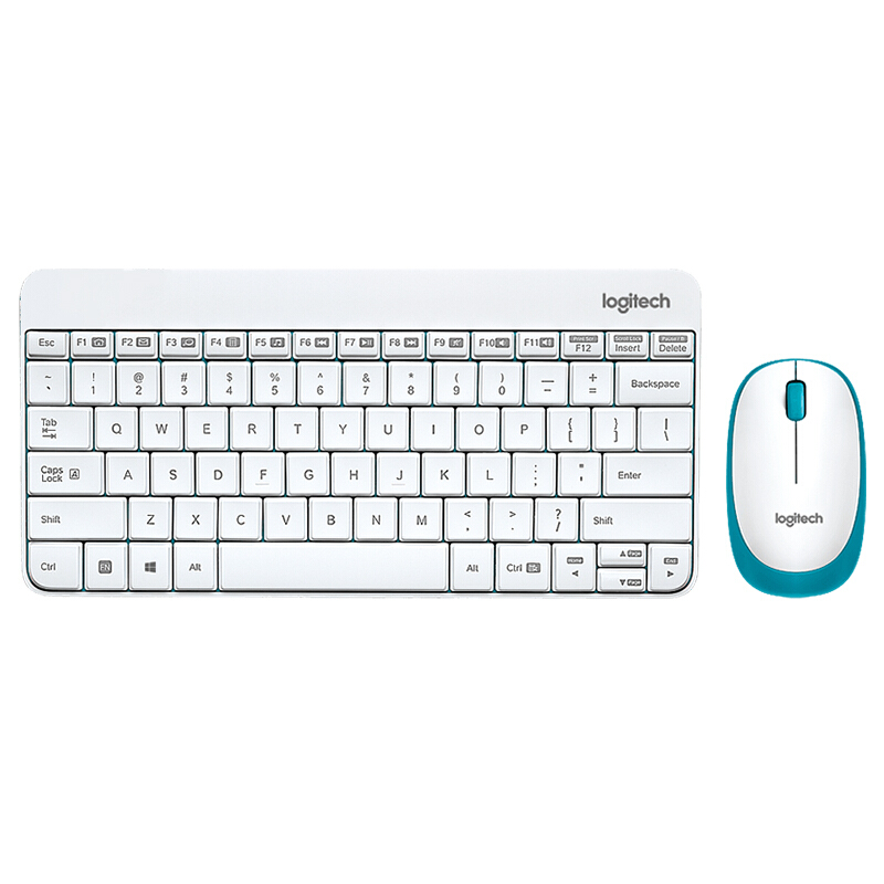 羅技（Logitech） MK245 Nano 無(wú)線鍵鼠套裝 小鍵盤 (白藍(lán)) 