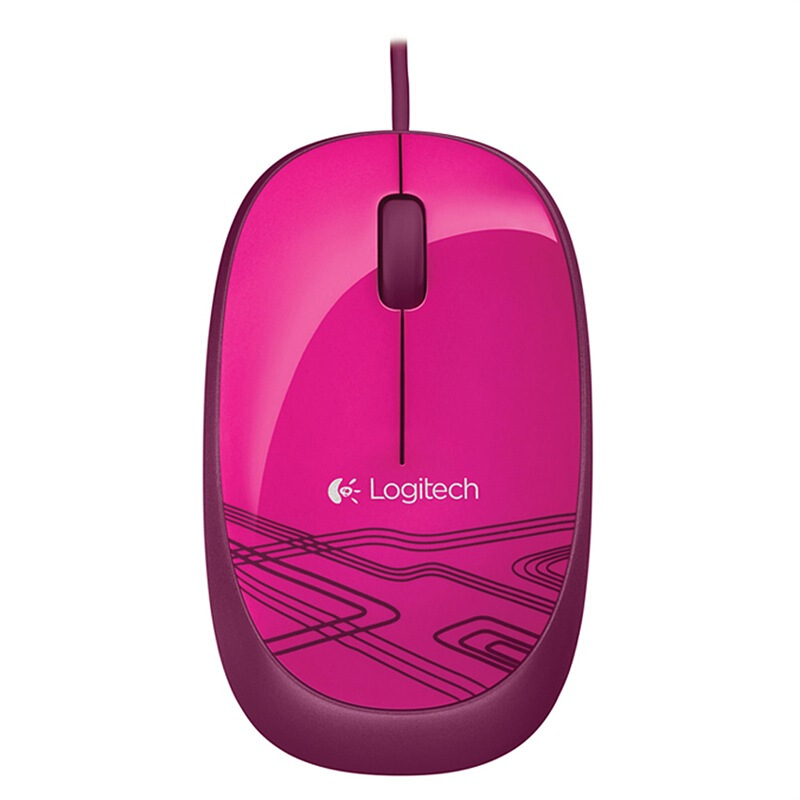 羅技（Logitech） M105 時尚多彩鼠標 左右手通用 (蜜桃粉) 