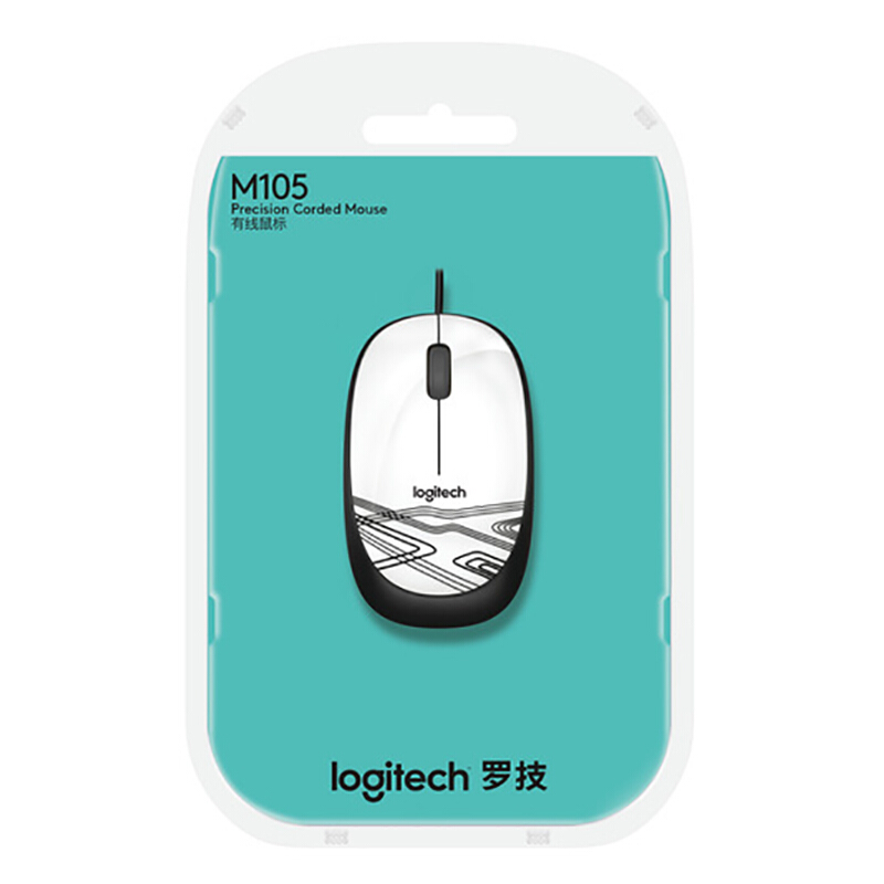 羅技（Logitech） M105 時尚多彩鼠標 左右手通用 (清新白) _http://m.gzyiqian.cn/img/sp/284/9ccbca07-989d-49d4-8418-5f23012154df.jpg