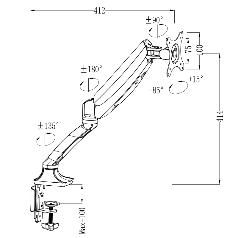 樂歌（Loctek） DLB502 顯示器支架 桌面旋轉升降顯示器支架臂 (黑色) _http://m.gzyiqian.cn/img/sp/296/3ab51263-44c5-40ed-a9e8-f3c4c0c03394.jpg