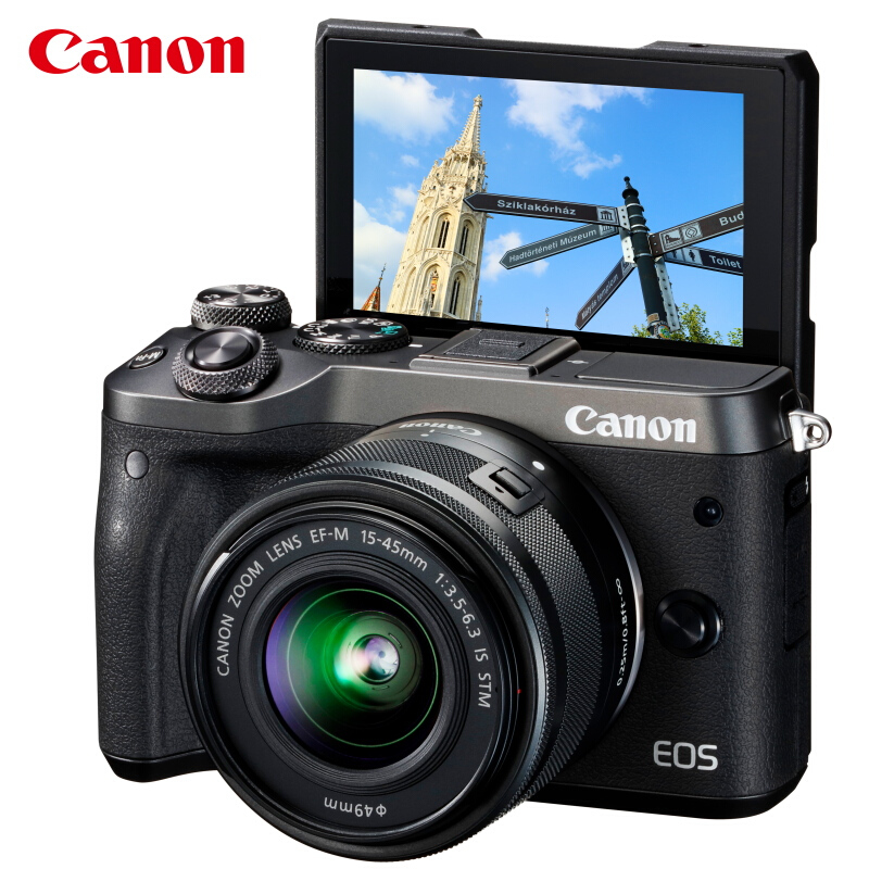 佳能（Canon） EOS M6 可換鏡微單照相機（15-45鏡頭黑色套機）