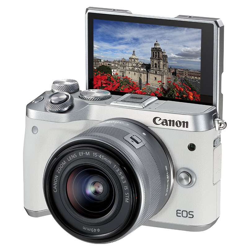佳能（Canon） EOS M6 可換鏡微單照相機（15-45鏡頭白色套機）