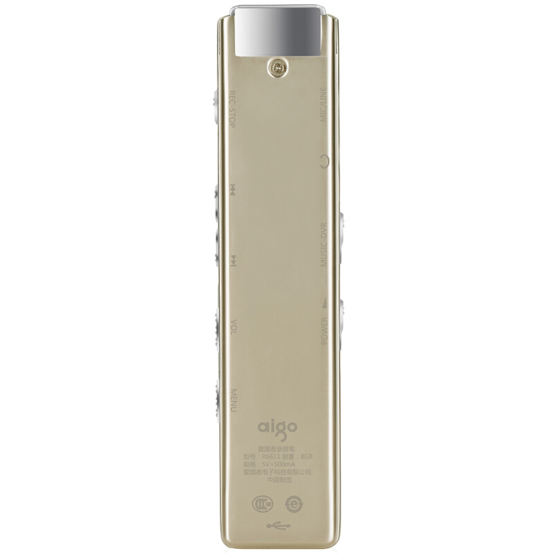 愛(ài)國(guó)者（aigo） R6611 錄音筆 專業(yè)微型 高清遠(yuǎn)距降噪 MP3播放器 學(xué)習(xí)/會(huì)議采訪取證錄音 （香檳金8G）_http://m.gzyiqian.cn/img/sp/309/db4ed528-5b5a-4351-81df-e4e247f576c0.jpg