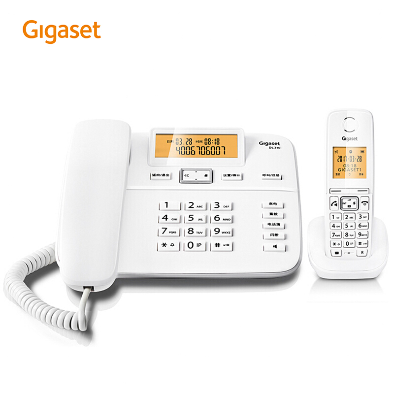 集怡嘉（Gigaset） DL310 原西門子品牌電話機 數字無繩電話家用子母機中文來電顯示一拖一辦公固定無線電話座機（白色）_http://m.gzyiqian.cn/img/sp/329/09a0cc8b-370b-4414-9886-36322670e88d.jpg