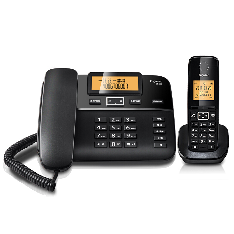 集怡嘉（Gigaset） DL310 原西門子品牌電話機(jī) 數(shù)字無繩電話家用子母機(jī)中文來電顯示一拖一辦公固定無線電話座機(jī)（黑色）_http://m.gzyiqian.cn/img/sp/329/3fd3ca5e-778b-47d3-a70b-a8632c9a7569.jpg