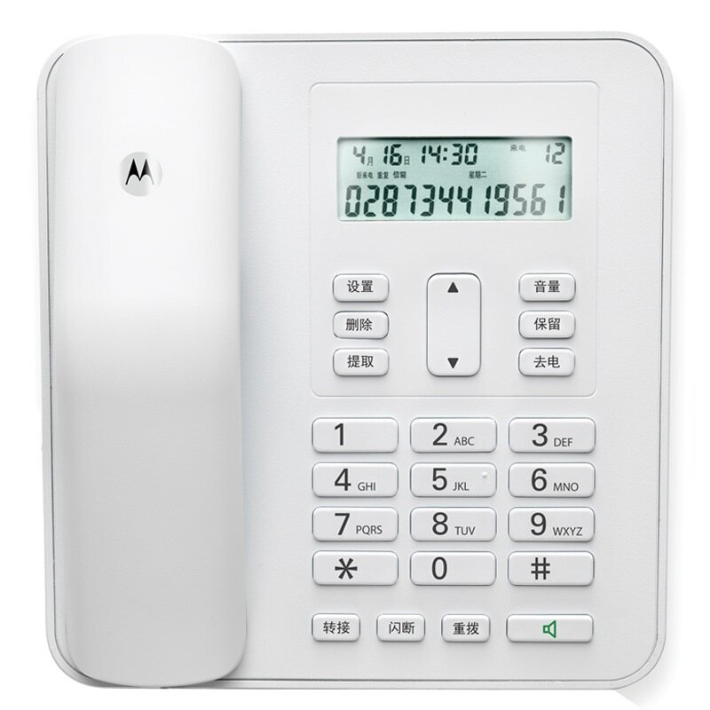 摩托羅拉（Motorola） CT310C 固定有繩電話機座機來電顯示免電池大屏幕歐式時尚辦公商務家用有線座機（白色）_http://m.gzyiqian.cn/img/sp/329/bdb5b44a-9e18-4063-ae41-76c5e59a8d81.jpg