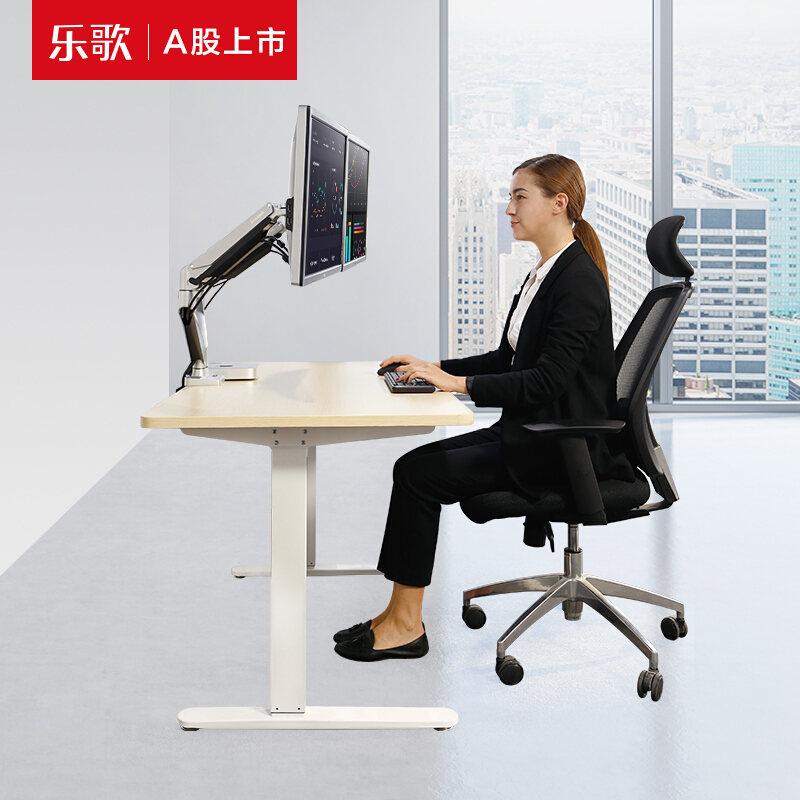樂歌（Loctek） E1D 站立辦公電動(dòng)升降桌套裝 (白色桌架/原木色桌板/方形1800x800mm) _http://m.gzyiqian.cn/img/sp/361/dc96e1dd-0070-4bcb-8383-ed4b9c326d2a.jpg