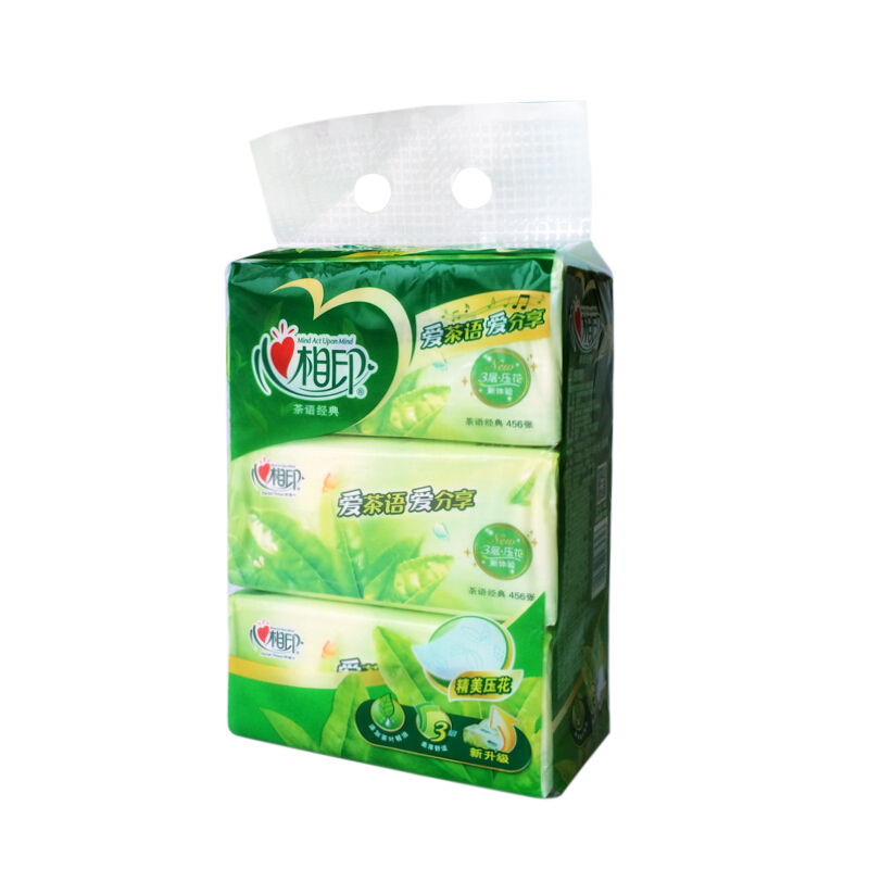心相印（Mind Act Upon Mind） DT3200 茶語系列三層軟抽紙面巾紙餐廳紙152抽*3包_http://m.gzyiqian.cn/img/sp/383/46c018ca-e244-42eb-96d2-adbe46ce2758.jpg