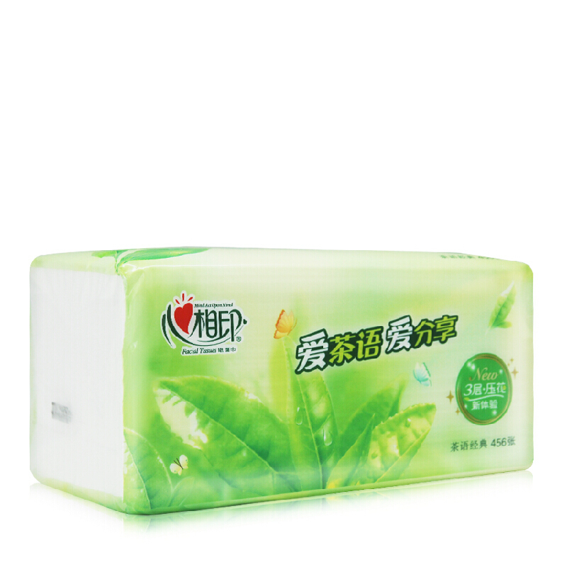 心相印（Mind Act Upon Mind） DT3200 茶語系列三層軟抽紙面巾紙餐廳紙152抽*3包_http://m.gzyiqian.cn/img/sp/383/78af7506-d39a-46ed-9775-4773767f48d3.jpg