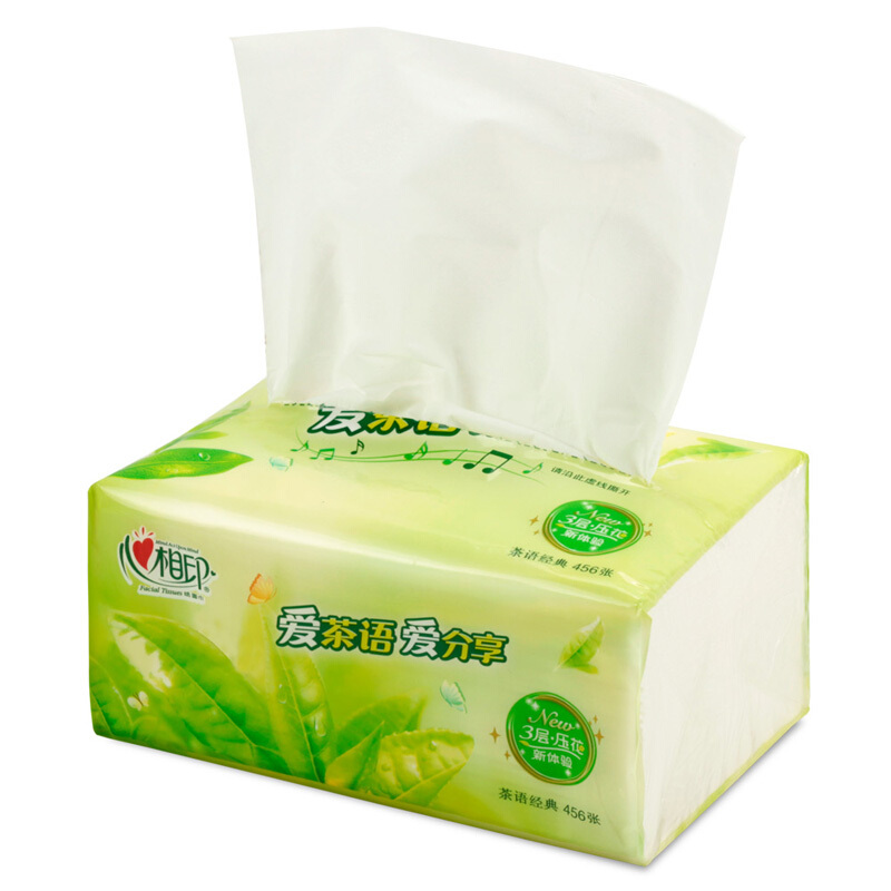 心相印（Mind Act Upon Mind） DT3200 茶語系列三層軟抽紙面巾紙餐廳紙152抽*3包_http://m.gzyiqian.cn/img/sp/383/7981c86a-bd64-45f8-9314-22f304283341.jpg