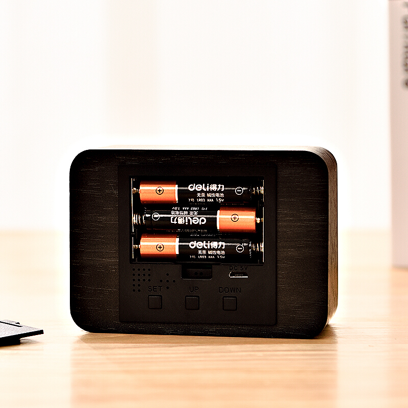 得力（deli） 8815 多功能電子鐘 150*42*70mm (黑色) _http://m.gzyiqian.cn/img/sp/419/46ffd2e2-2422-4153-8740-7e67ed210bf8.jpg