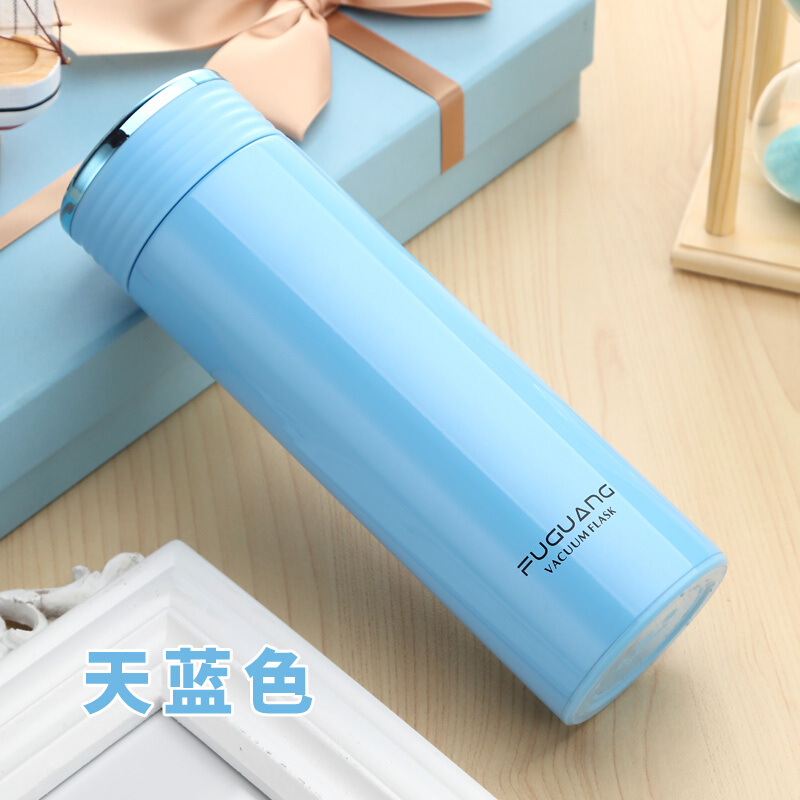富光 FGL-3590 保溫杯 420ml 不銹鋼車載辦公泡茶水杯 （海藍(lán)）