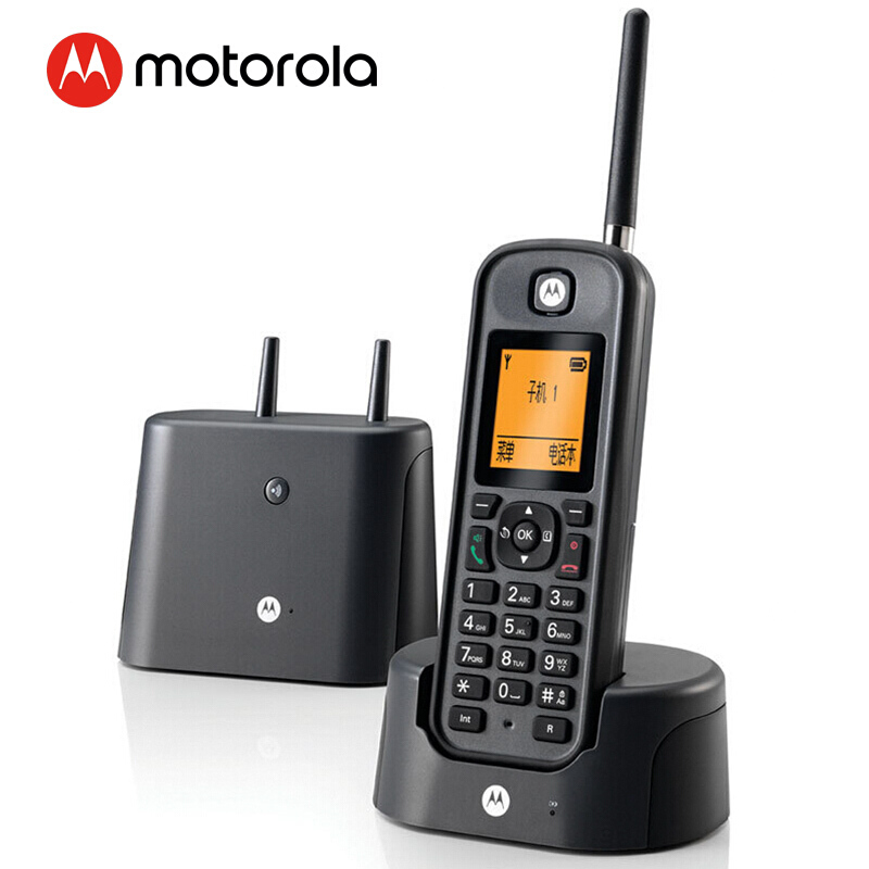 摩托羅拉（Motorola） O201C 電話機 遠距離數(shù)字無繩單機 橙色背光電話簿中英文顯示菜單可擴展 無線座機（黑色）_http://m.gzyiqian.cn/img/sp/764/3b5f1f3a-e2ed-47b3-ada1-74917c389914.jpg