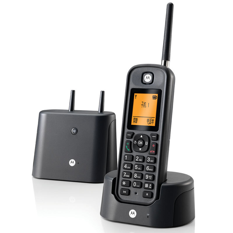 摩托羅拉（Motorola） O202C 電話機 遠距離數字無繩套裝 橙色背光電話簿中英文顯示菜單可擴展 無線座機 （黑色）_http://m.gzyiqian.cn/img/sp/764/8011e20f-3b13-4e7e-81c1-8239d2189f35.jpg