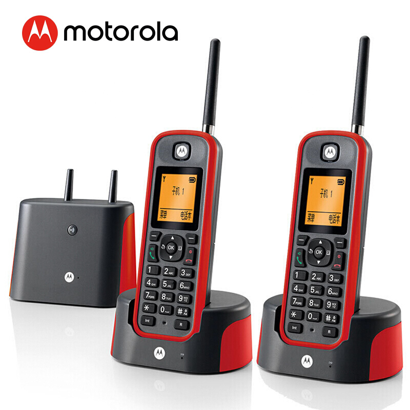 摩托羅拉（Motorola） O202C 電話機 遠距離數字無繩套裝 橙色背光電話簿中英文顯示菜單可擴展 無線座機 （紅色）_http://m.gzyiqian.cn/img/sp/764/e74f525a-5be8-43fb-9953-4256606d550e.jpg