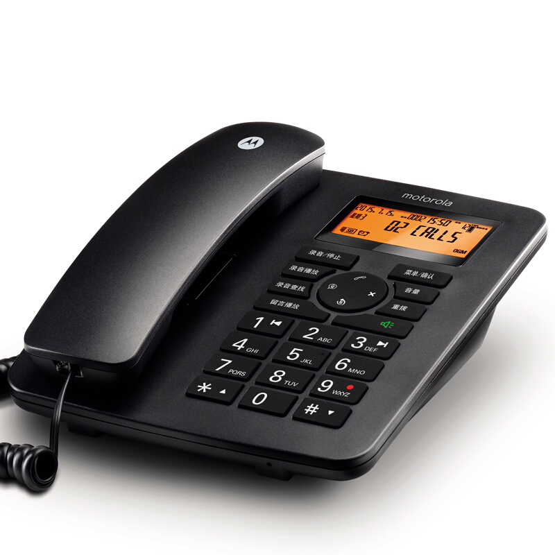 摩托羅拉（Motorola） CT111C 智能自動/手動插卡錄音電話機座機商務(wù)客服電話呼叫中心家用辦公固定座機 （黑色）_http://m.gzyiqian.cn/img/sp/766/921bad81-8b40-4557-a1e0-d9a4eb8c814f.jpg