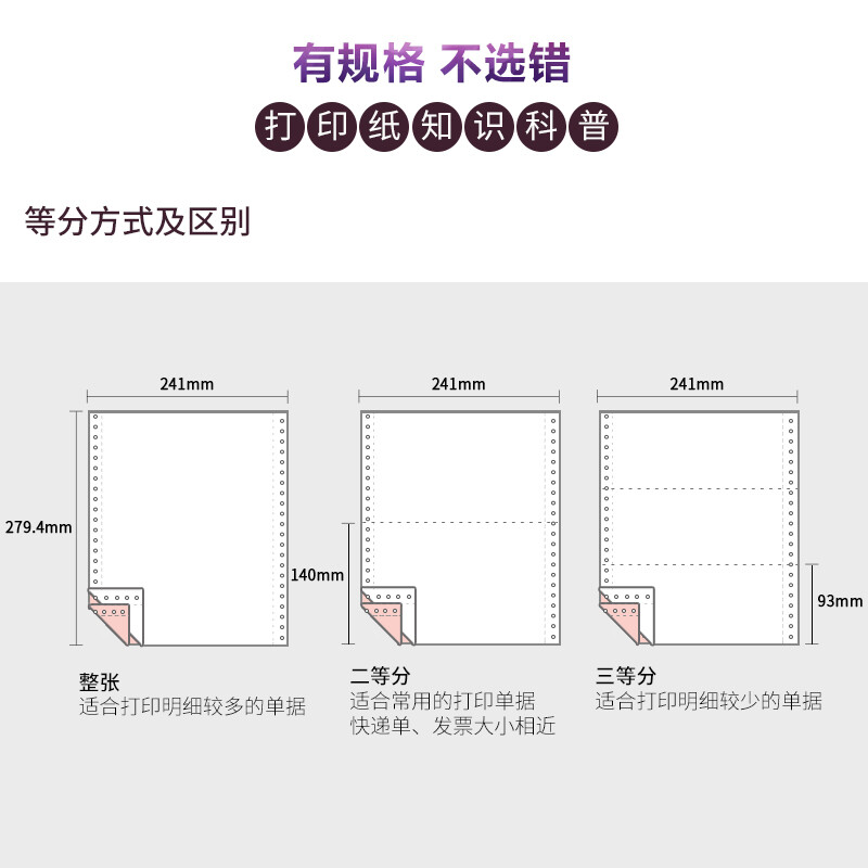 晨光(M&G)文具二聯三等分電腦打印紙 彩色針式打印紙241-2-1/3 80列 撕邊 色序:白紅 1000頁/箱APYY4S64_http://m.gzyiqian.cn/newimg/C202207/1658297017084.jpg